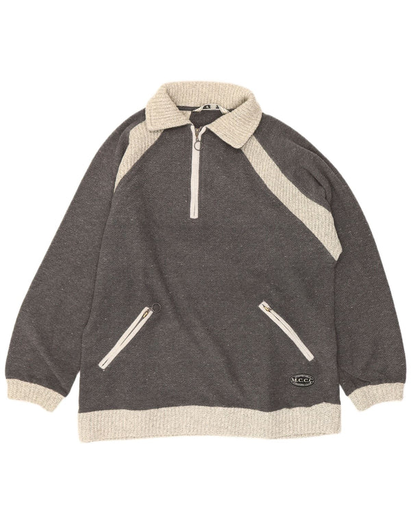 Pulover pentru femei Lotto cu gât polo supradimensionat UK 12 Medium Gri Pete