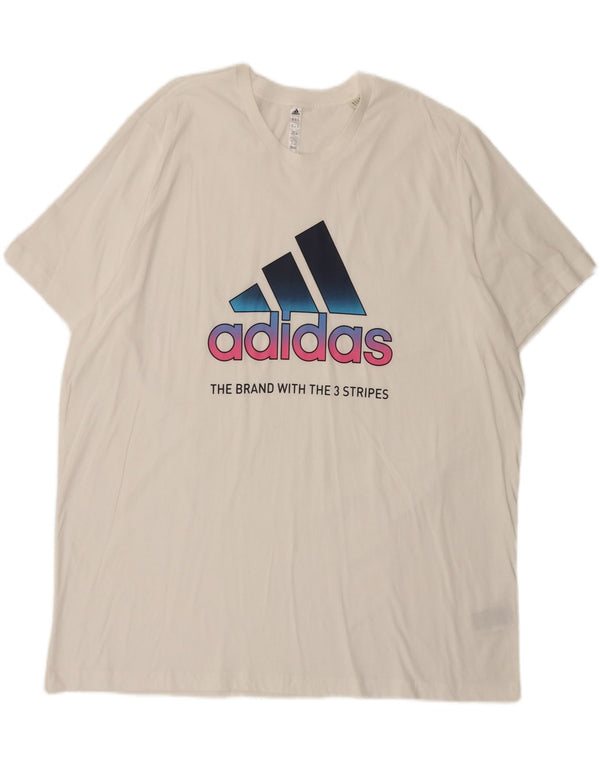 Tricou grafic pentru bărbați Adidas Top 2XL Bumbac alb