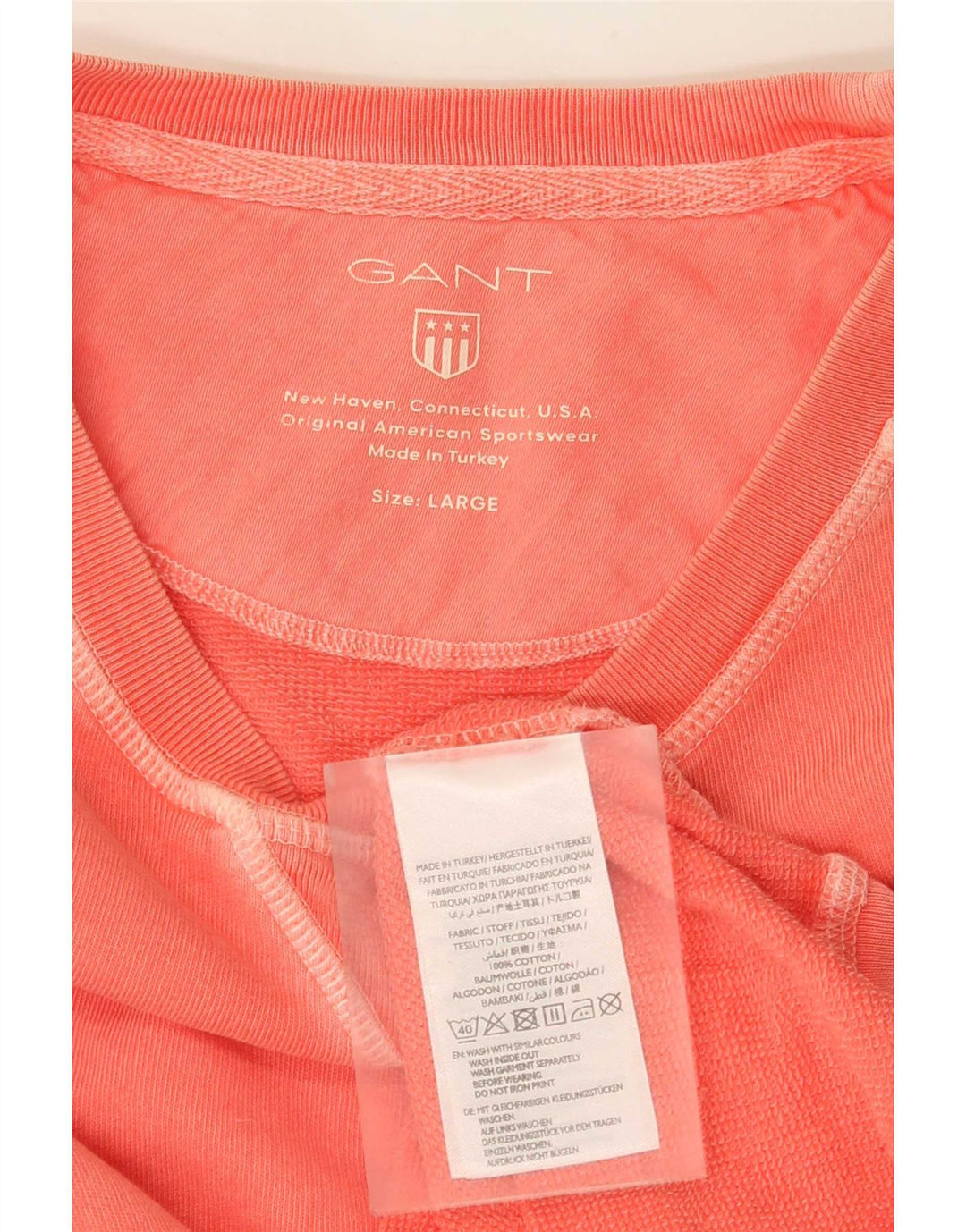 Gant Top pentru bărbați cu mânecă lungă, mare, roz, bumbac