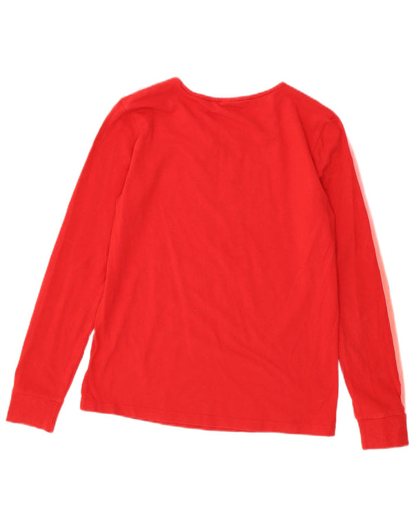 ADIDAS Womens Top Long Sleeve UK 10 Small Red Cotton