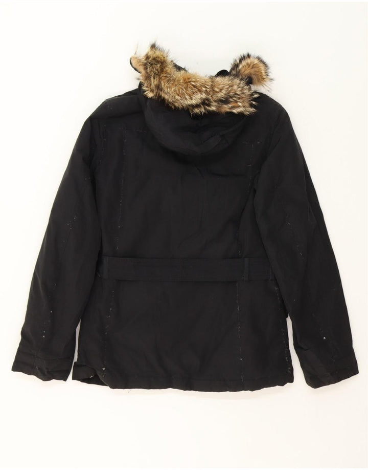 WOOLRICH Womens Hooded Padded Jacket UK 6 XS Black Vintage Woolrich and Second-Hand Woolrich from Messina Hembry 
