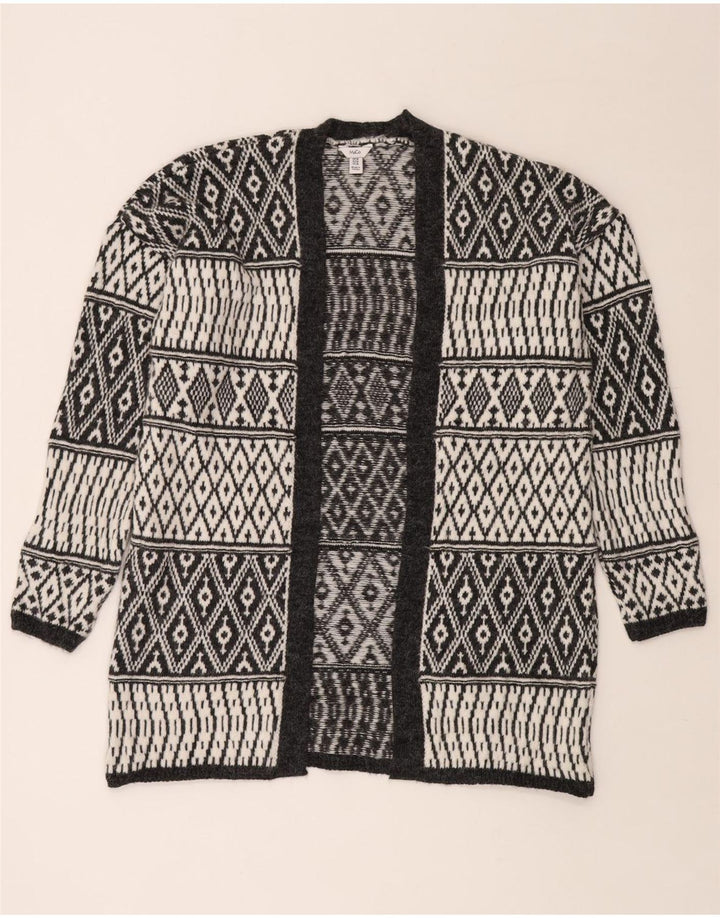 Pulover cardigan deschis pentru femei M&CO UK 14 Medium Gri Argyle/Diamond Acrylic