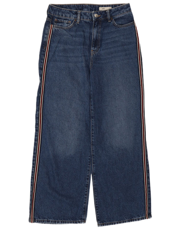 Blugi pentru femei Marks & Spencer cu picioare largi UK 12 Medium W30 L28 Blue Bumbac