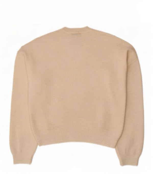 Marks & Spencer Pulover cu decolteu cu grafic pentru femei UK 14 Medium Off Wh