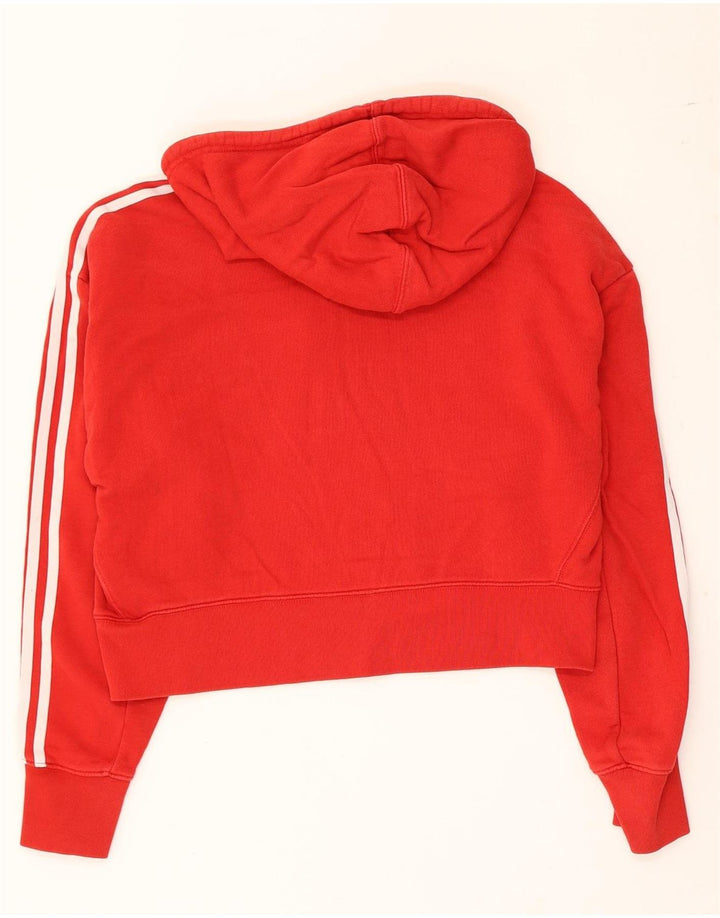 Jumper Adidas Crop Oversized Hoodie pentru femei UK 8 Small Red Bumbac