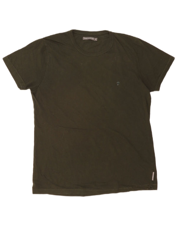 FRENCH CONNECTION Mens T-Shirt Top XL Khaki Cotton