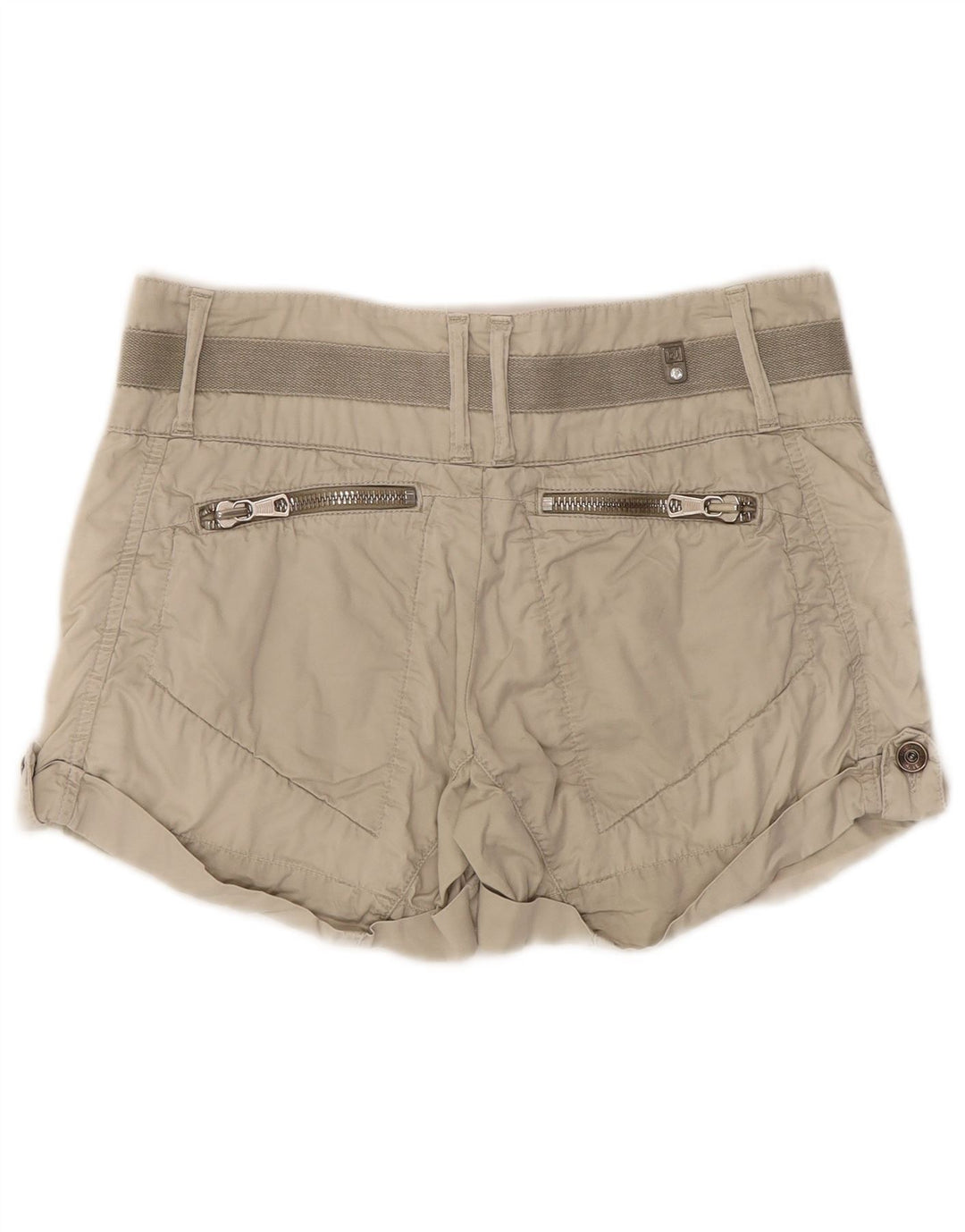 Pantaloni scurți pentru femei Liu Jo W29, bumbac, bej mediu
