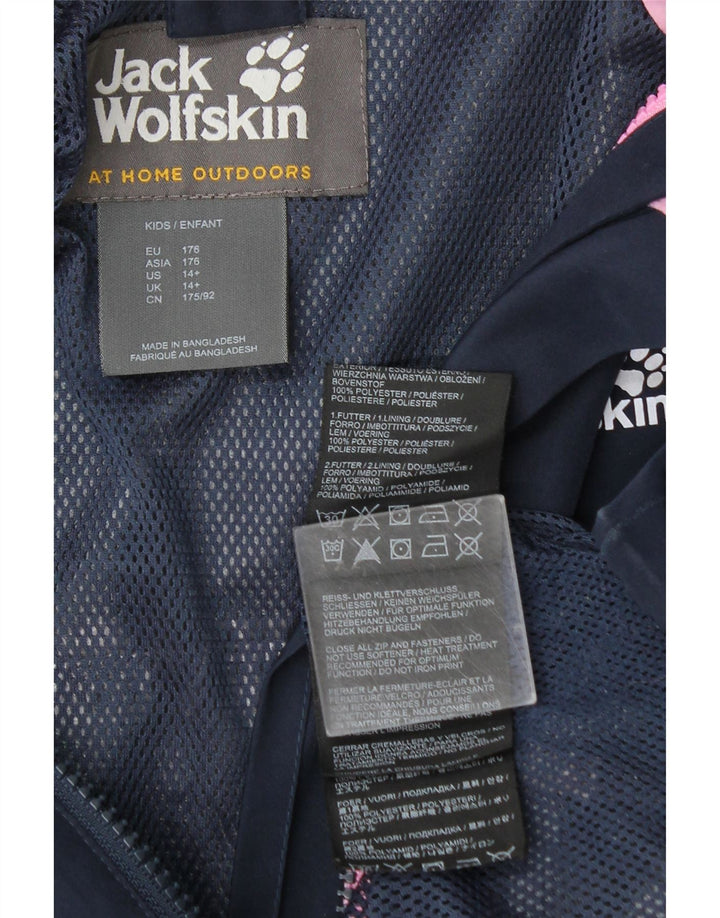 Jack Wolfskin Jachetă de ploaie cu glugă pentru fete 14-15 ani Poliester bleumarin
