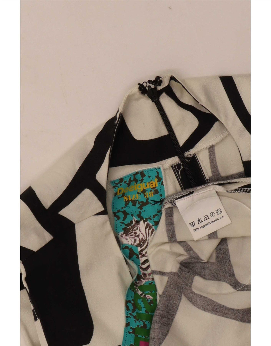 Rochie A-Line Fără mâneci Desigual pentru femei cu model abstract EU 38 Medium White