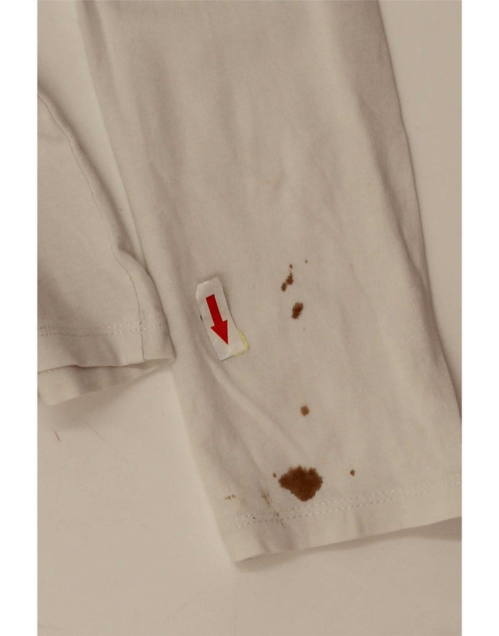 Top grafic Guess pentru femei cu mânecă lungă UK 14, mare, alb, bumbac