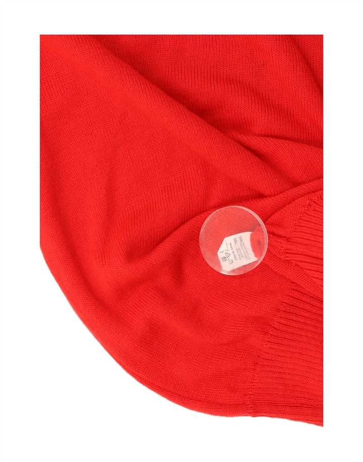 VINTAGE Mens V-Neck Jumper Sweater Medium Red Acrylic Vintage Vintage and Second-Hand Vintage from Messina Hembry 