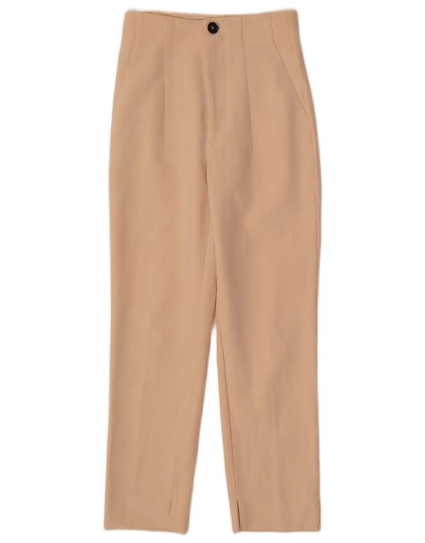 Pantaloni casual conici pentru femei cu talie înaltă Zara EU 34 2XS L24 L26 Bej