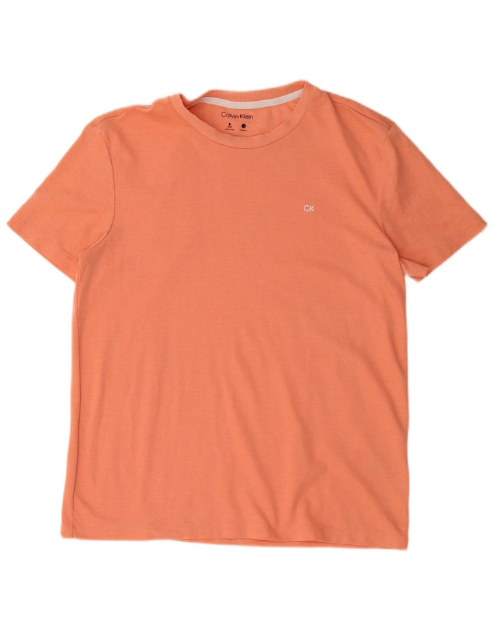 Tricou Calvin Klein pentru bărbați Top din bumbac portocaliu mediu