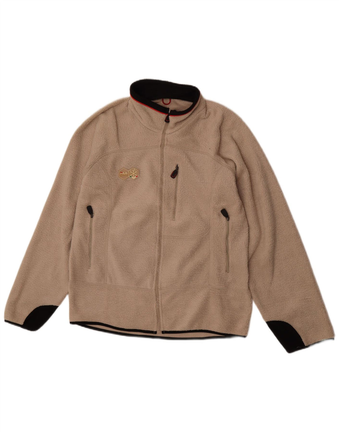 Jachetă fleece pentru bărbați Fila UK 40, mare, bej, poliester