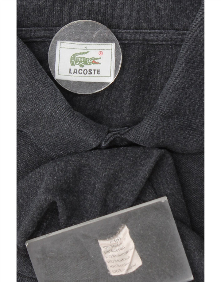 Tricou polo pentru bărbați Lacoste cu mânecă lungă, mărimea 4, bumbac gri mediu