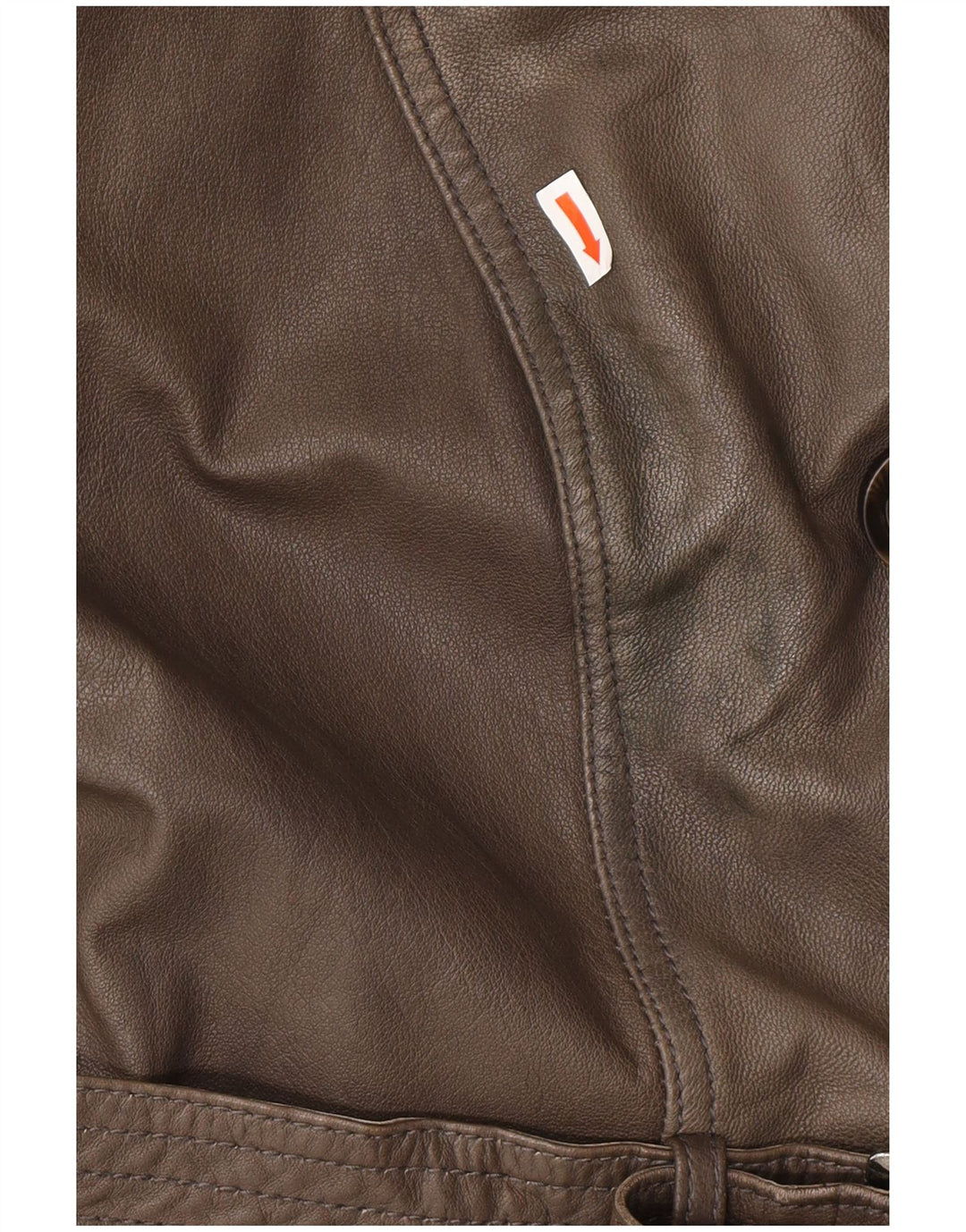 Palton militar din piele pentru femei ALBA MODA UK 20 2XL piele maro