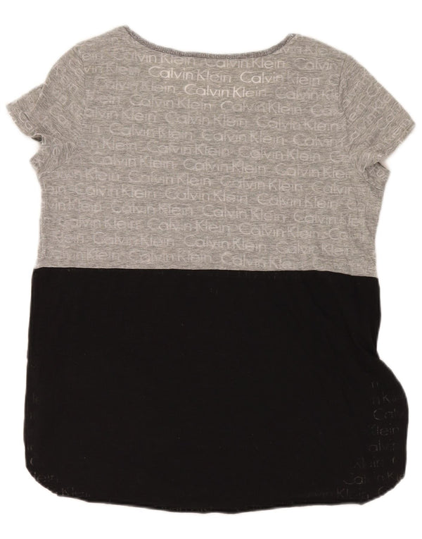 Tricou grafic pentru femei Calvin Klein Jeans Top UK 14 Medium Gri Colorblock