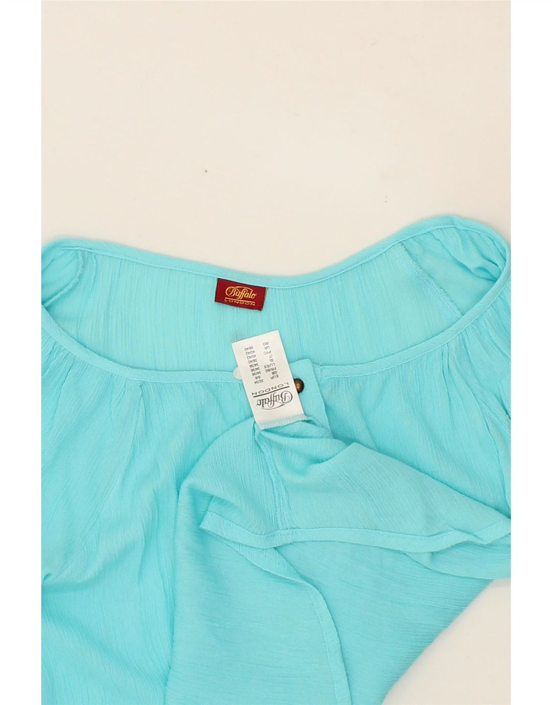 BUFFALO Womens Oversized Blouse Top UK 6/8 Small Turquoise Viscose Vintage Buffalo and Second-Hand Buffalo from Messina Hembry 