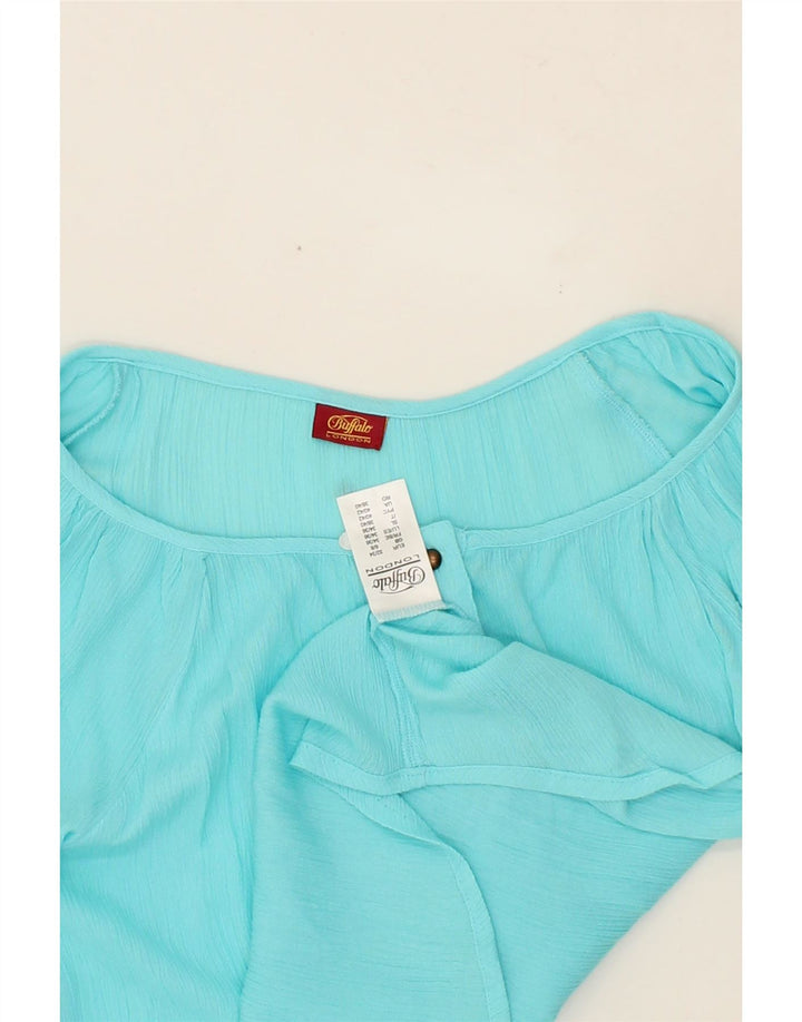 BUFFALO Womens Oversized Blouse Top UK 6/8 Small Turquoise Viscose Vintage Buffalo and Second-Hand Buffalo from Messina Hembry 