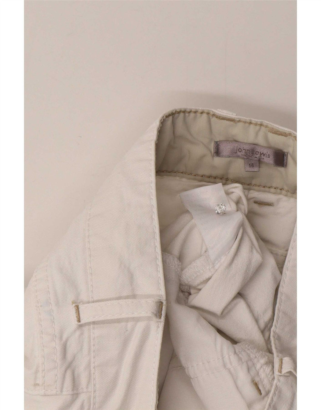 Bermude pentru femei John Lewis UK 14 Large W32 Bumbac alb