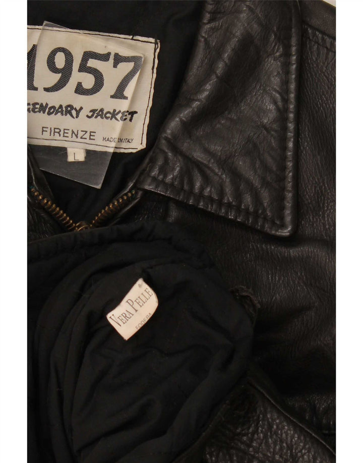 Legendary Jacket 1957 Mens Leather Jacket UK 40 Large Black