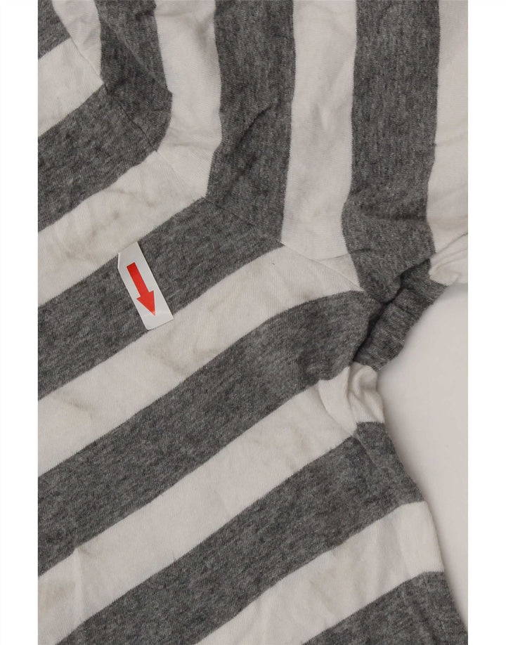 Top pentru femei Hollister cu mânecă lungă UK 12 Medium Gri cu dungi