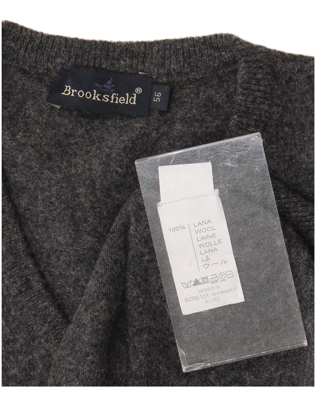 Brooksfield Bărbați Slim Fit Vest Tank Top IT 3XL Lână Gri