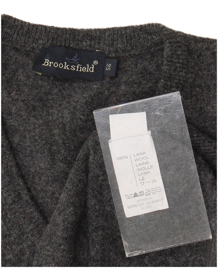 Brooksfield Bărbați Slim Fit Vest Tank Top IT 3XL Lână Gri