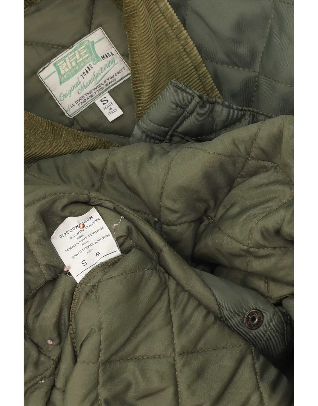 Jachetă matlasată supradimensionată pentru bărbați Rifle UK 36 Poliamidă verde mică