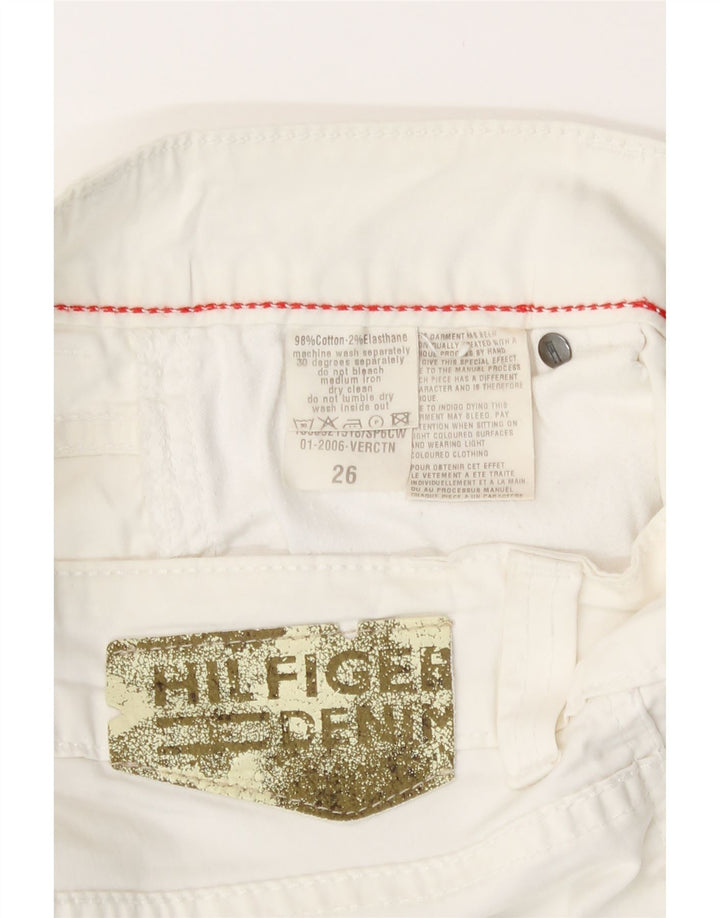 Bermudă Tommy Hilfiger pentru femei, denim, W26, bumbac alb mic