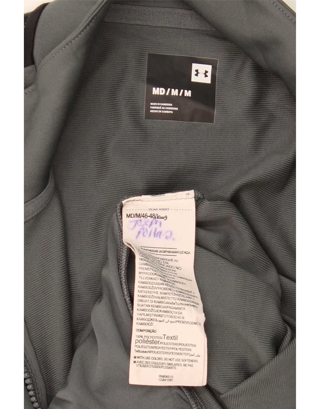 Jachetă de trening pentru bărbați Under Armour, gri mediu, poliester color bloc