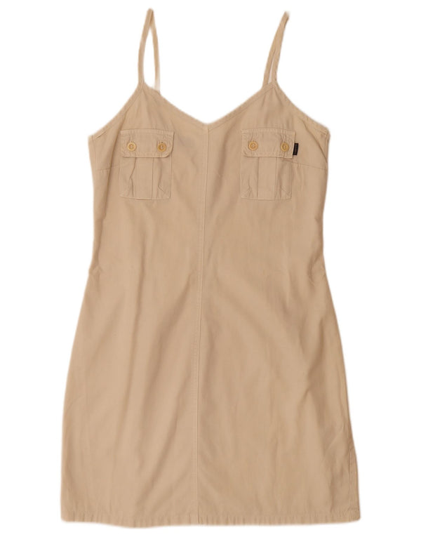 WIT BOY Womens Slip Dress UK 14 Large Beige Cotton