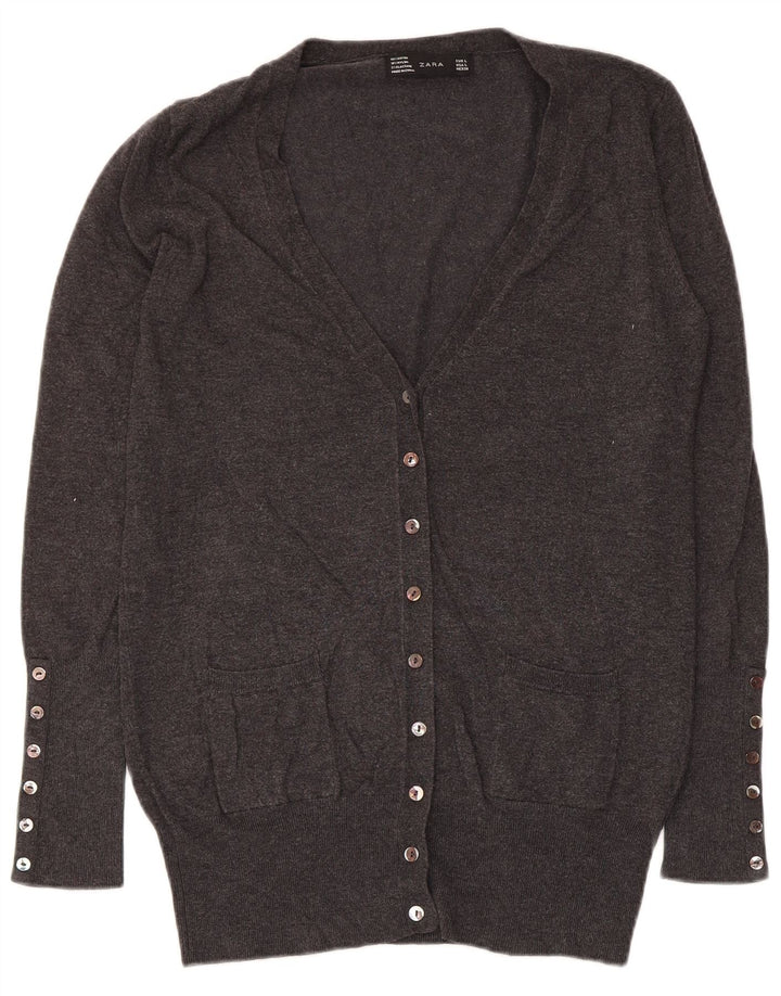Pulover cardigan pentru femei Zara UK 14 mare, gri, raion