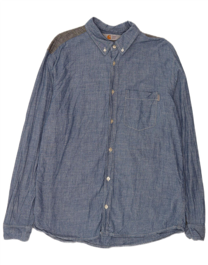 Cămașă pentru bărbați Carhartt XL, albastru, bumbac color bloc