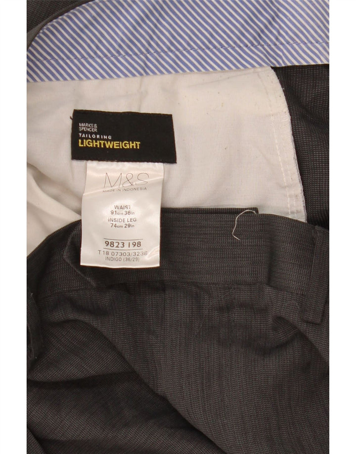 Marks & Spencer Pantaloni de costum drepți croiți pentru bărbați L36 L29 gri