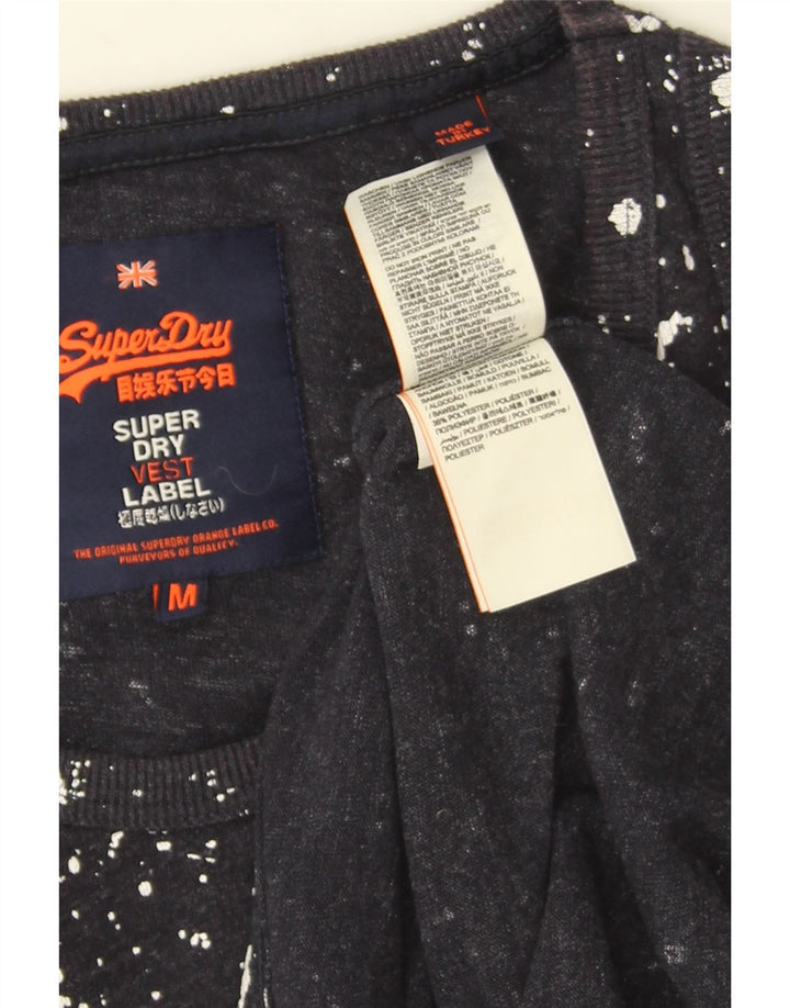 Top cu vestă grafică pentru bărbați Superdry, bumbac cu pete, albastru marin mediu