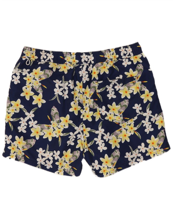 Pantaloni scurți de înot Jack & Jones pentru bărbați, poliester floral, albastru marin mediu