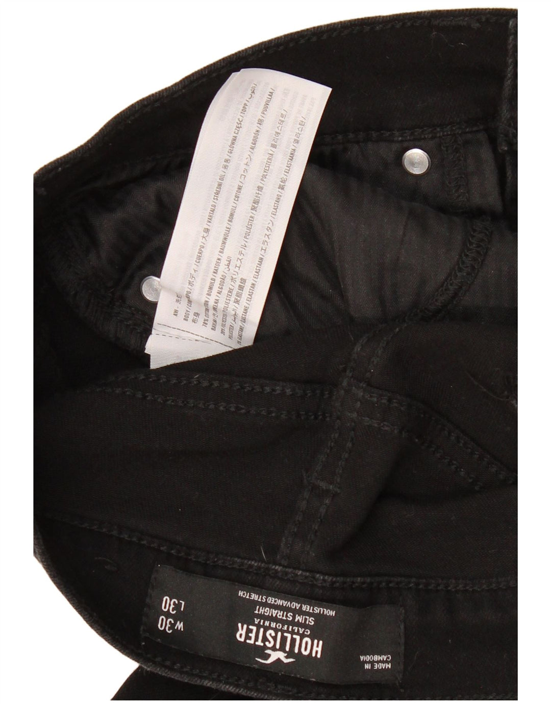 Blugi Hollister pentru femei Slim Straight W30 L30 bumbac negru