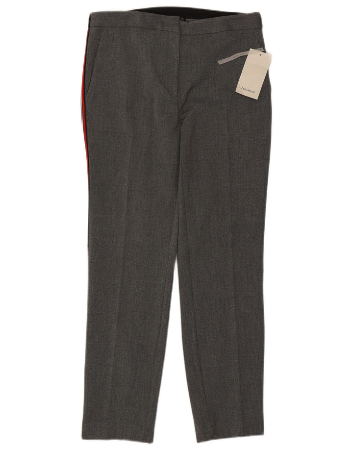 Pantaloni de costum slim pentru femei Zara L30 L28 Gri Poliester color bloc