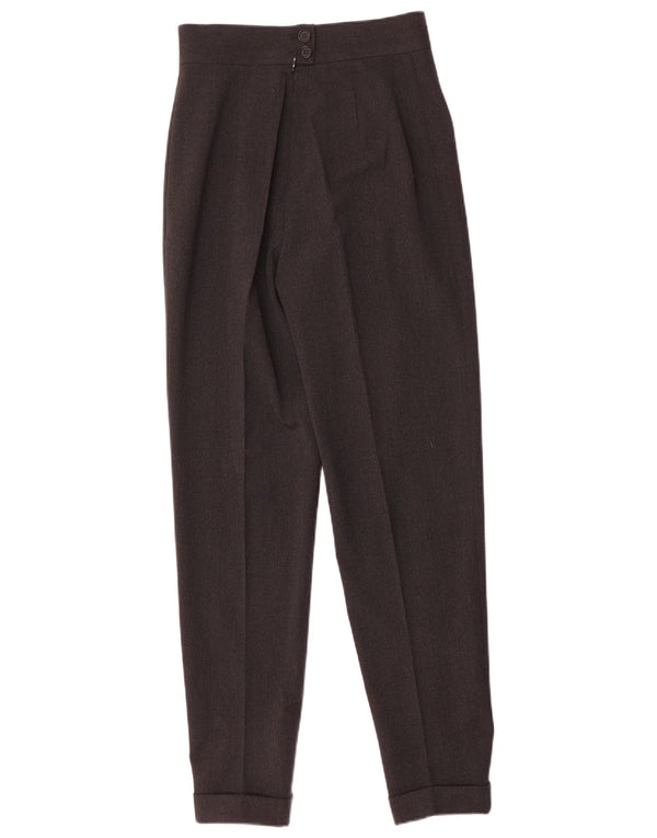 Sportmax Pantaloni de costum conici cu talie înaltă pentru femei UK 12 Medium W26 L30 Gri