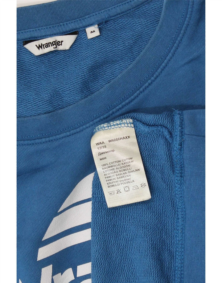 Wrangler Pulover cu grafic pentru femei UK 14 Bumbac albastru mediu