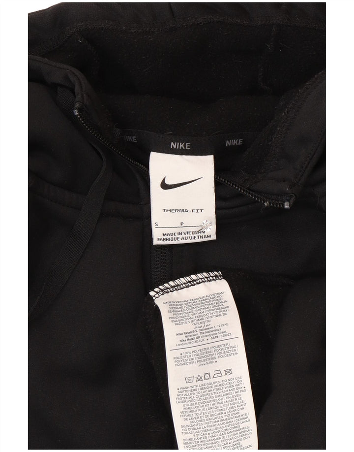 Pulover Nike pentru bărbați Therma-Fit, cu fermoar, poliester, negru