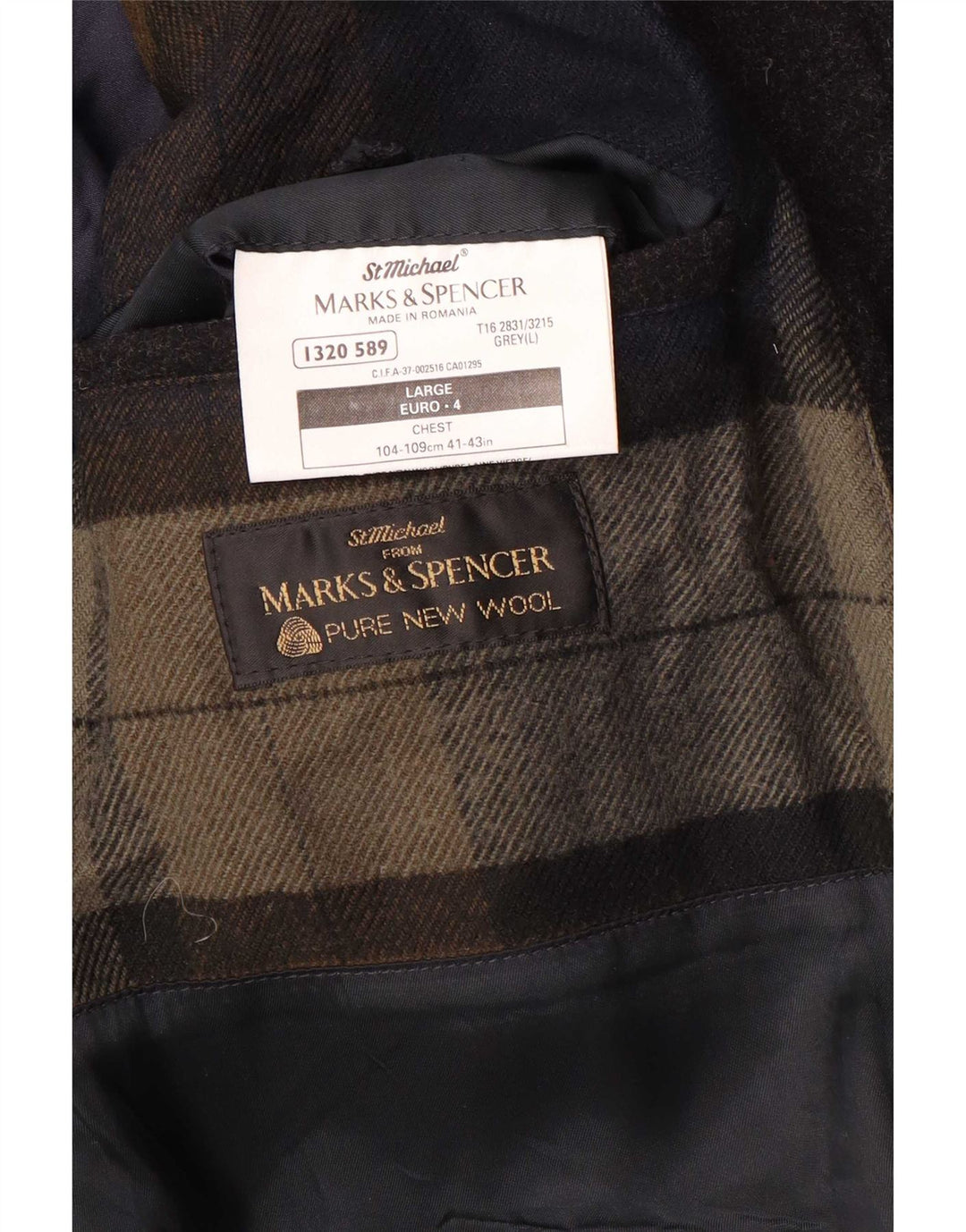 Palton pentru bărbați Marks & Spencer UK 40 mare, gri, lână virgină