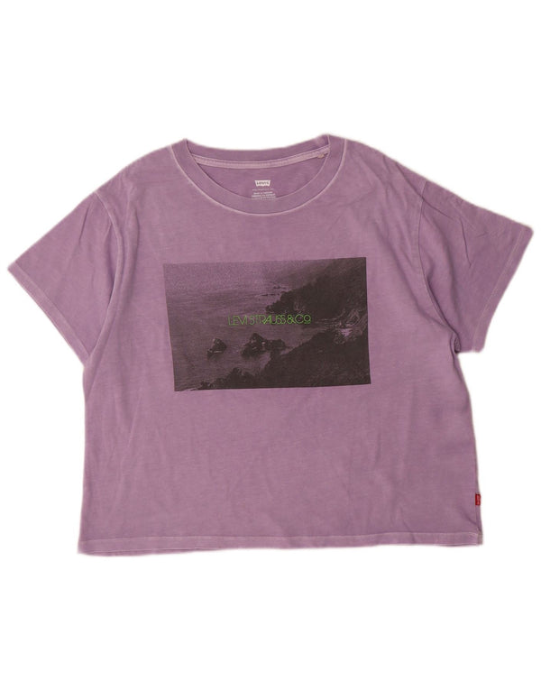 Tricou grafic supradimensionat pentru femei Levi's Top UK 10 Bumbac violet mic