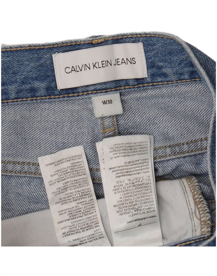 CALVIN KLEIN Blugi drepți cu talie înaltă pentru bărbați L30 L28 Bumbac albastru