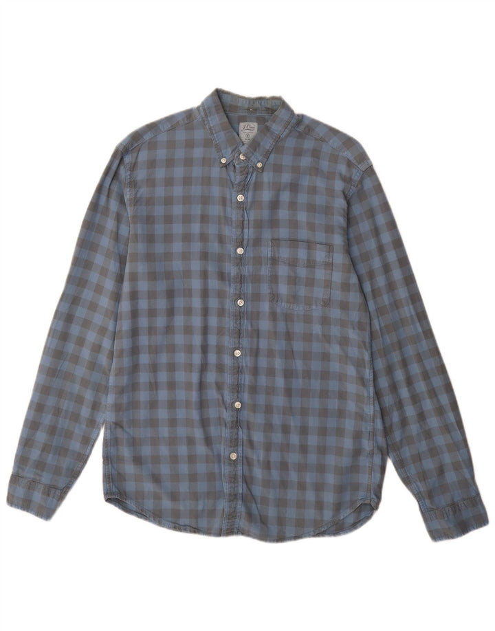 Cămașă subțire pentru bărbați J. CREW, bumbac vichy albastru mediu
