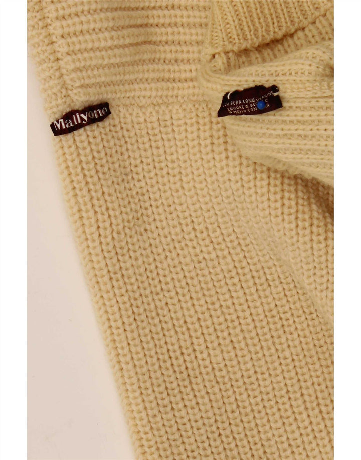 Vintage Mens Cardigan Pulover Medium Beige Wool