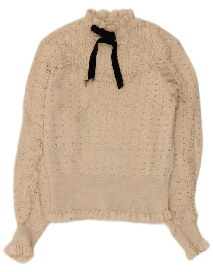Pulover cu gâtul țestoasă pentru femei Zara UK 8 Small Off White
