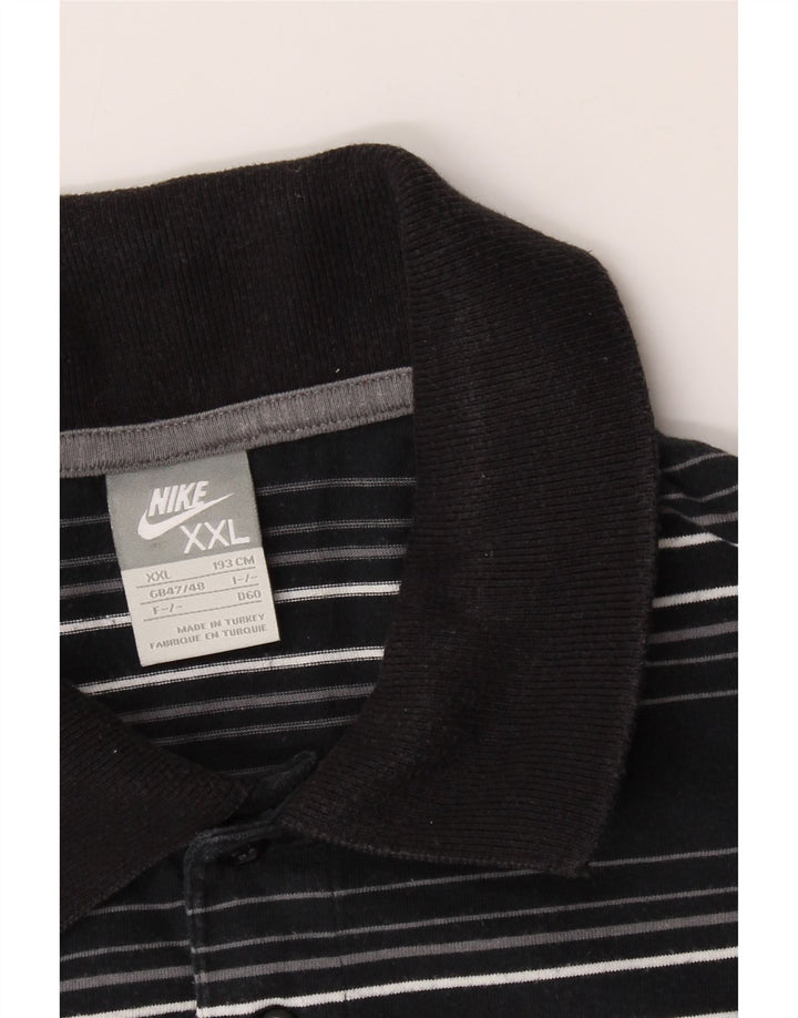 NIKE Mens Polo Shirt UK 47/48 2XL Navy Blue Striped Vintage Nike and Second-Hand Nike from Messina Hembry 