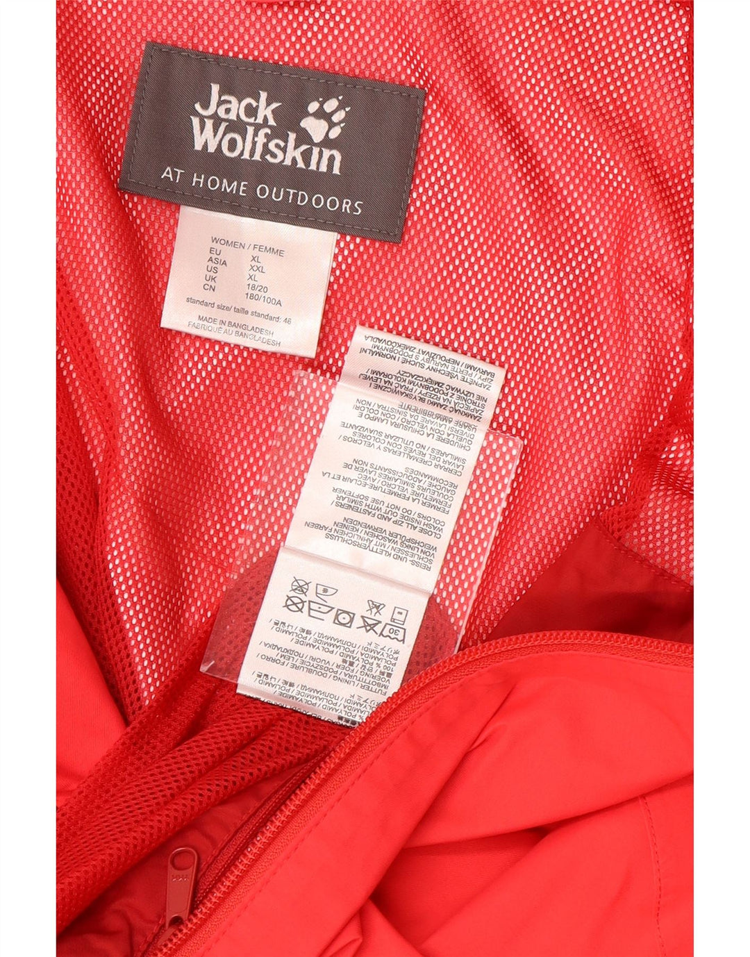 JACK WOLFSKIN Jachetă de ploaie cu glugă pentru femei UK 18/20 XL Poliamidă roșie